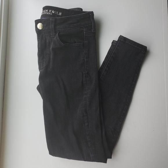 American Eagle Black Skinny Denim Jeans - Picture 1 of 3